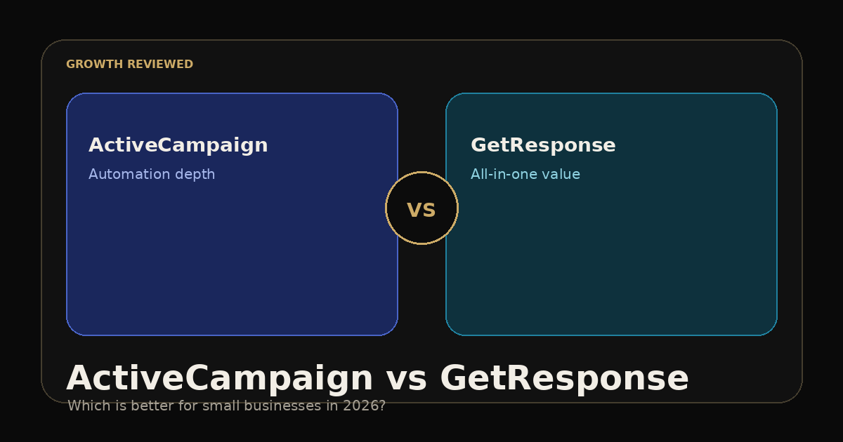 ActiveCampaign vs GetResponse (2026): Which Is Better for Small Businesses?